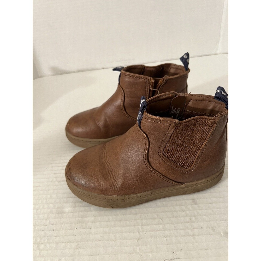 Cat & Jack Shoes Girl's Size 10 Chelsea Zip Up Boots Brown